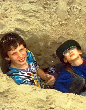 Assateague Island.  You two dug a hole in the sand.